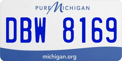 MI license plate DBW8169