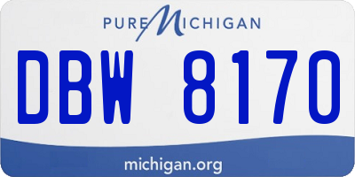 MI license plate DBW8170