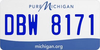 MI license plate DBW8171