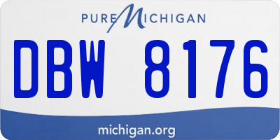 MI license plate DBW8176