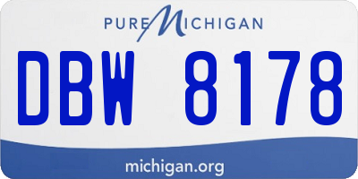 MI license plate DBW8178