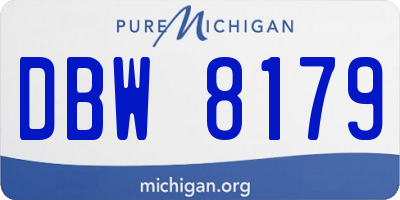 MI license plate DBW8179