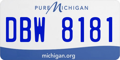 MI license plate DBW8181
