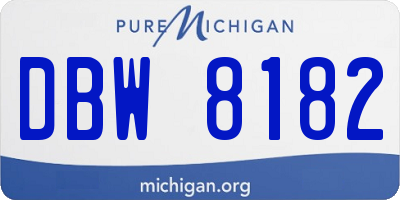 MI license plate DBW8182