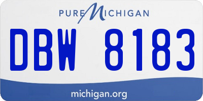 MI license plate DBW8183