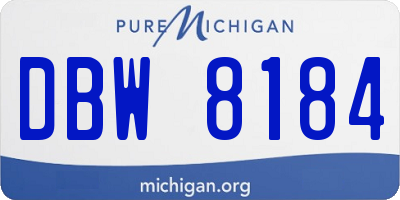 MI license plate DBW8184