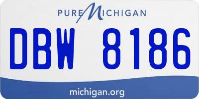MI license plate DBW8186