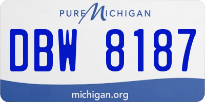 MI license plate DBW8187