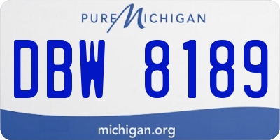 MI license plate DBW8189