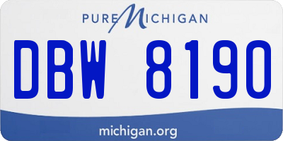 MI license plate DBW8190