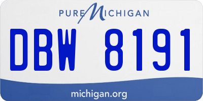 MI license plate DBW8191