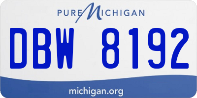 MI license plate DBW8192