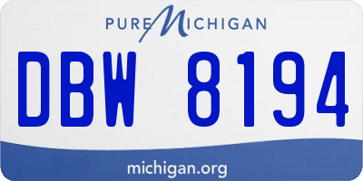 MI license plate DBW8194