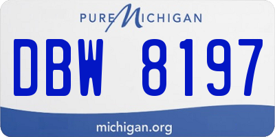 MI license plate DBW8197