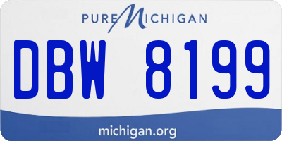 MI license plate DBW8199