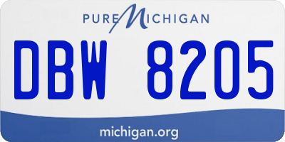MI license plate DBW8205