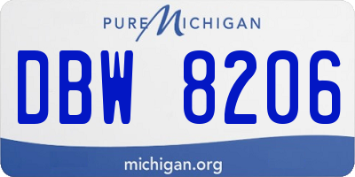 MI license plate DBW8206