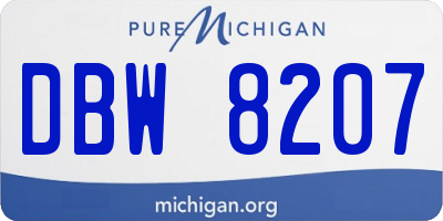 MI license plate DBW8207