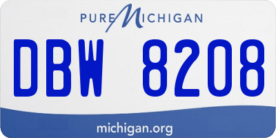 MI license plate DBW8208