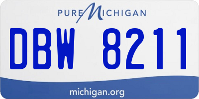 MI license plate DBW8211