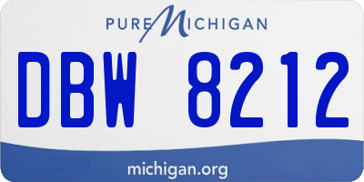 MI license plate DBW8212
