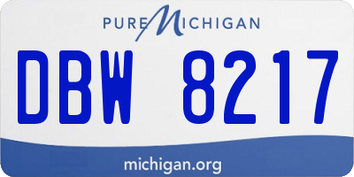 MI license plate DBW8217