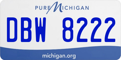 MI license plate DBW8222