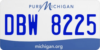 MI license plate DBW8225