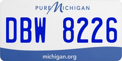 MI license plate DBW8226