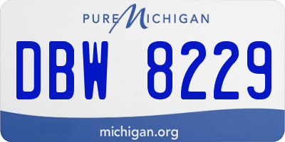 MI license plate DBW8229