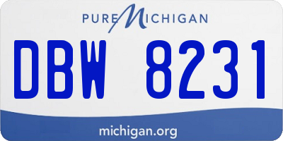 MI license plate DBW8231