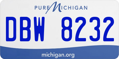 MI license plate DBW8232