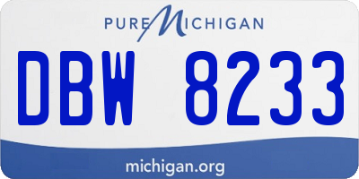 MI license plate DBW8233