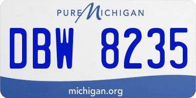MI license plate DBW8235