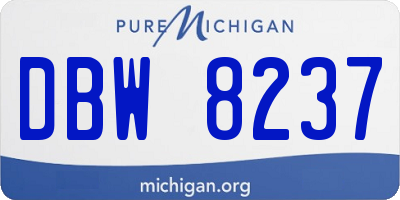MI license plate DBW8237