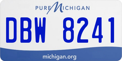 MI license plate DBW8241