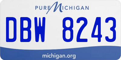MI license plate DBW8243