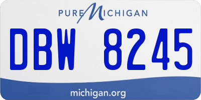 MI license plate DBW8245