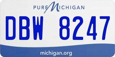 MI license plate DBW8247