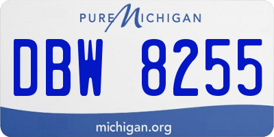 MI license plate DBW8255