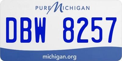 MI license plate DBW8257