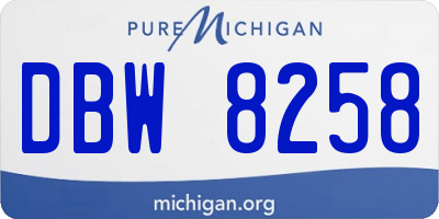MI license plate DBW8258