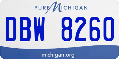 MI license plate DBW8260