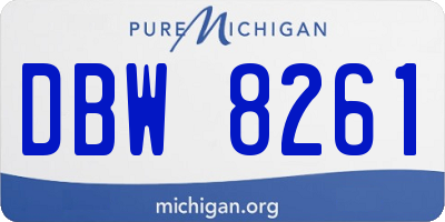MI license plate DBW8261