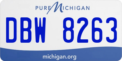 MI license plate DBW8263