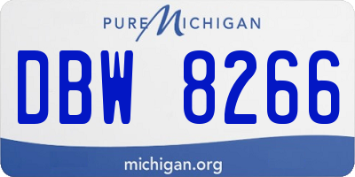 MI license plate DBW8266