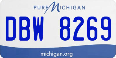 MI license plate DBW8269