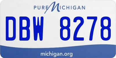 MI license plate DBW8278