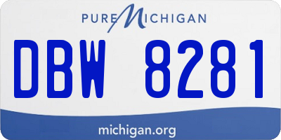 MI license plate DBW8281