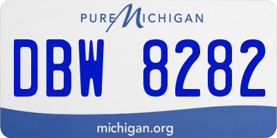 MI license plate DBW8282